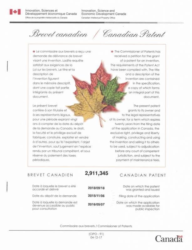 Канадский патент на биозагрузку Alta Bioload